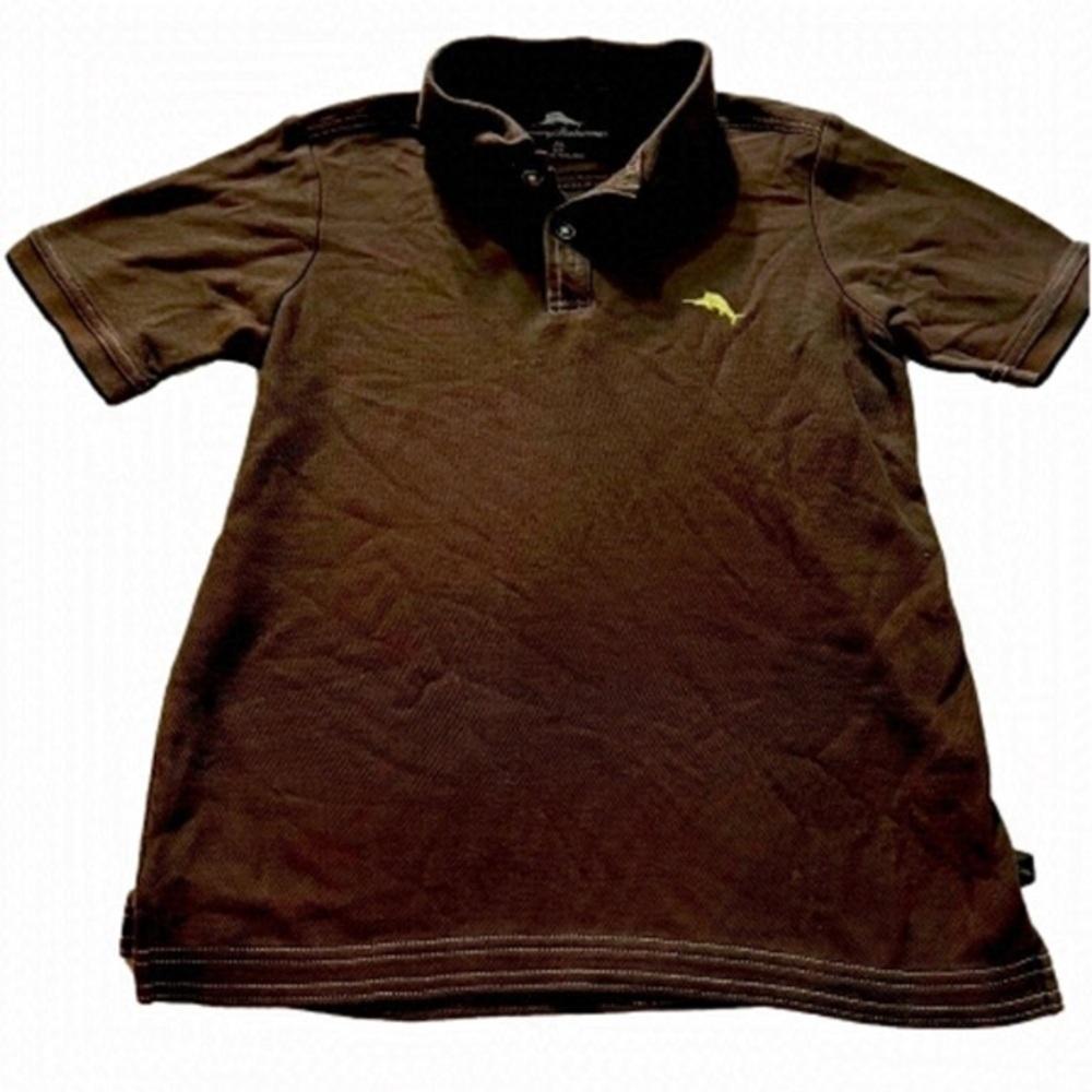 TOMMY Bahama Youth Boys 8/9 Years Brown Polo Short Sleeved Golf Shirt